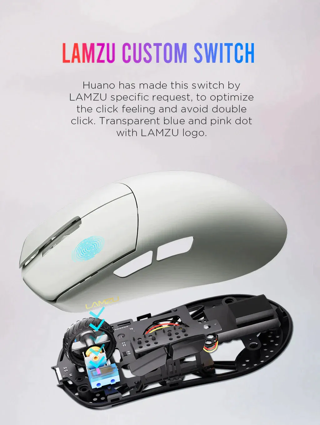 Lamzu Maya Wireless Gaming Mouse - Polar White (4K compatible)