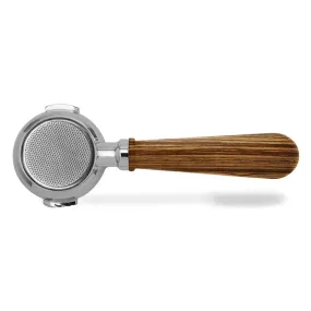 Lelit Bottomless Portafilter with Zebra Wood Handle and 18-21g Filter, 58mm