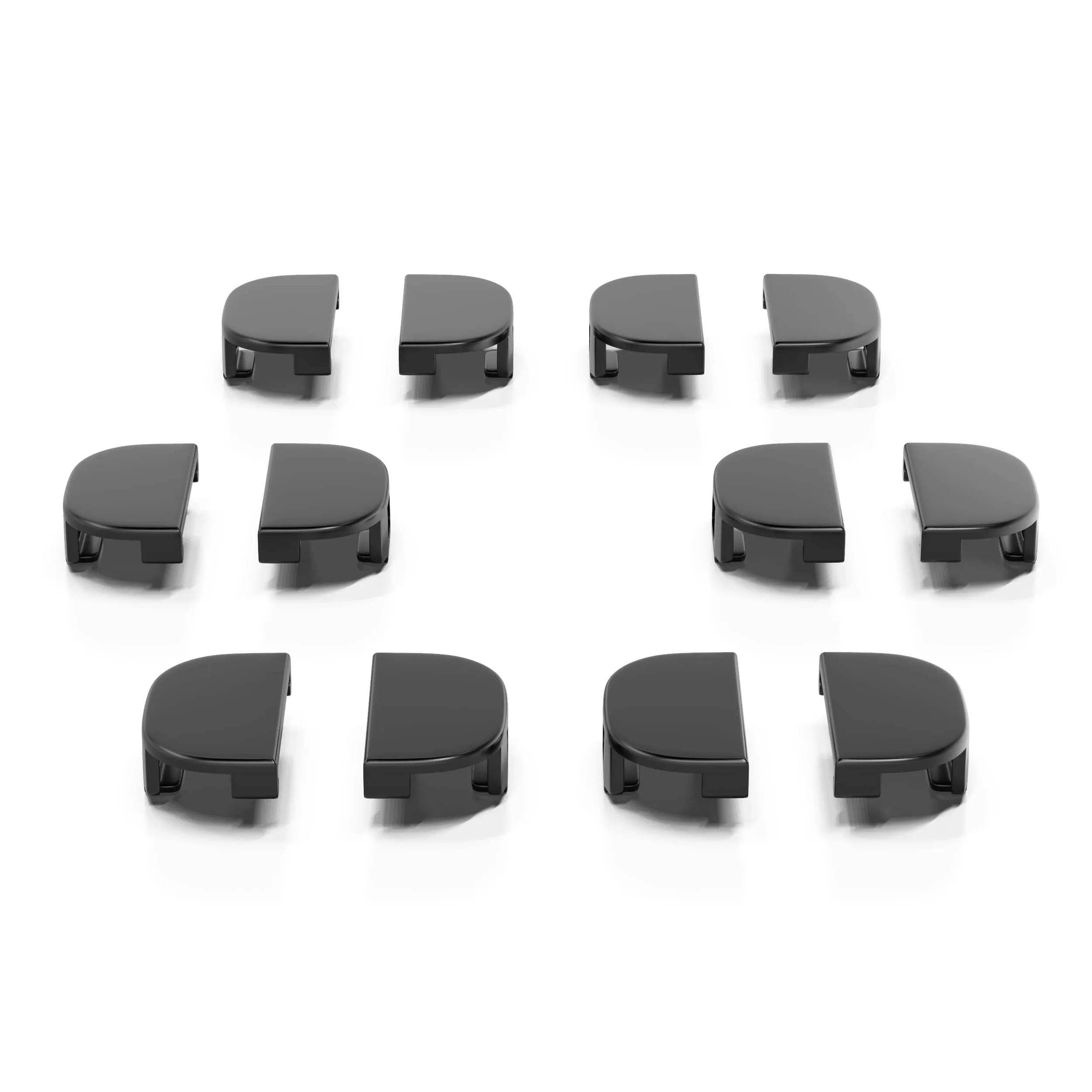 Locking End Caps for Aluminum Socket Rails | 12-Pack End Caps