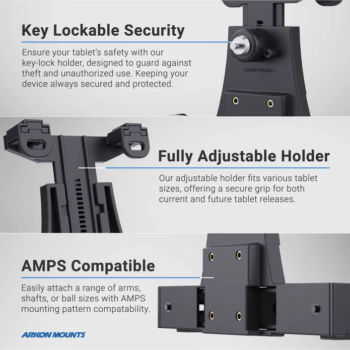 LockVise™ Locking Seat Rail Tablet Mount with 22" Gooseneck