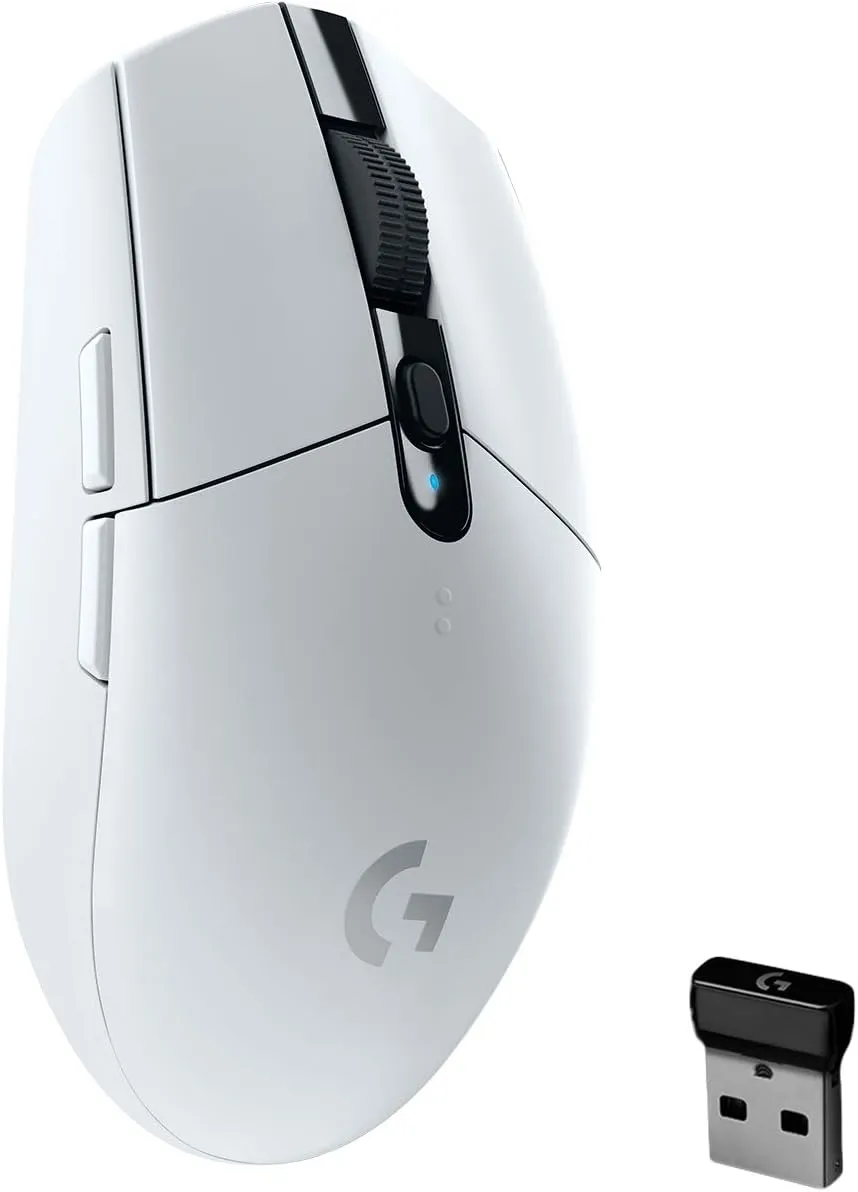 Logitech G305 LIGHTSPEED Wireless Gaming Mouse, HERO 12K Sensor, 6 Programmable Buttons, 250h Battery, White