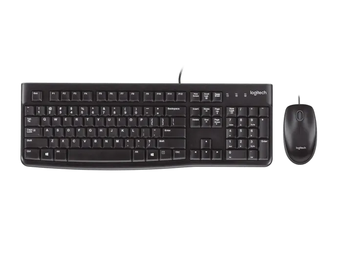 Logitech MK120 | Full Size Wired Membrane Keyboard & Mouse Combo