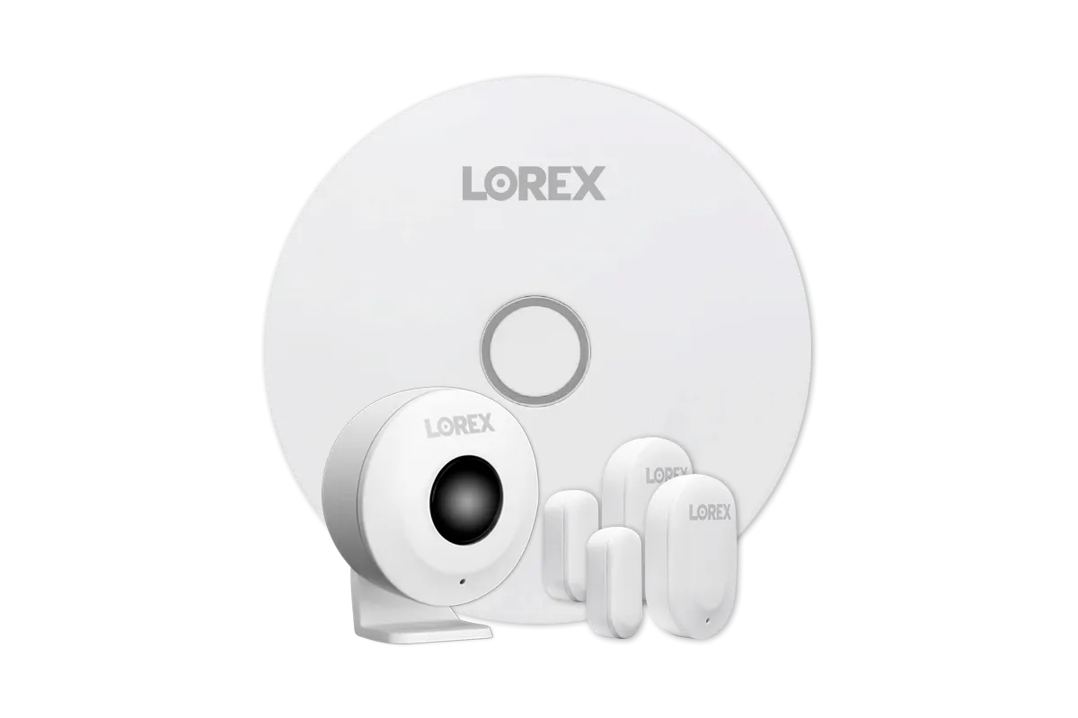 Lorex Fusion 4K 20 Camera Capable (16 Wired and 4 Wi-Fi) 2TB DVR System with 8 Analog Active Deterrence Cameras, 2K Video Doorbell and Smart Sensor Kit