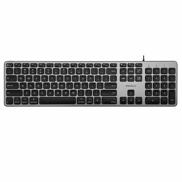 MACALLY Wired Backlit Keyboard For Mac - Space Gray