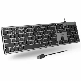 MACALLY Wired Backlit Keyboard For Mac - Space Gray