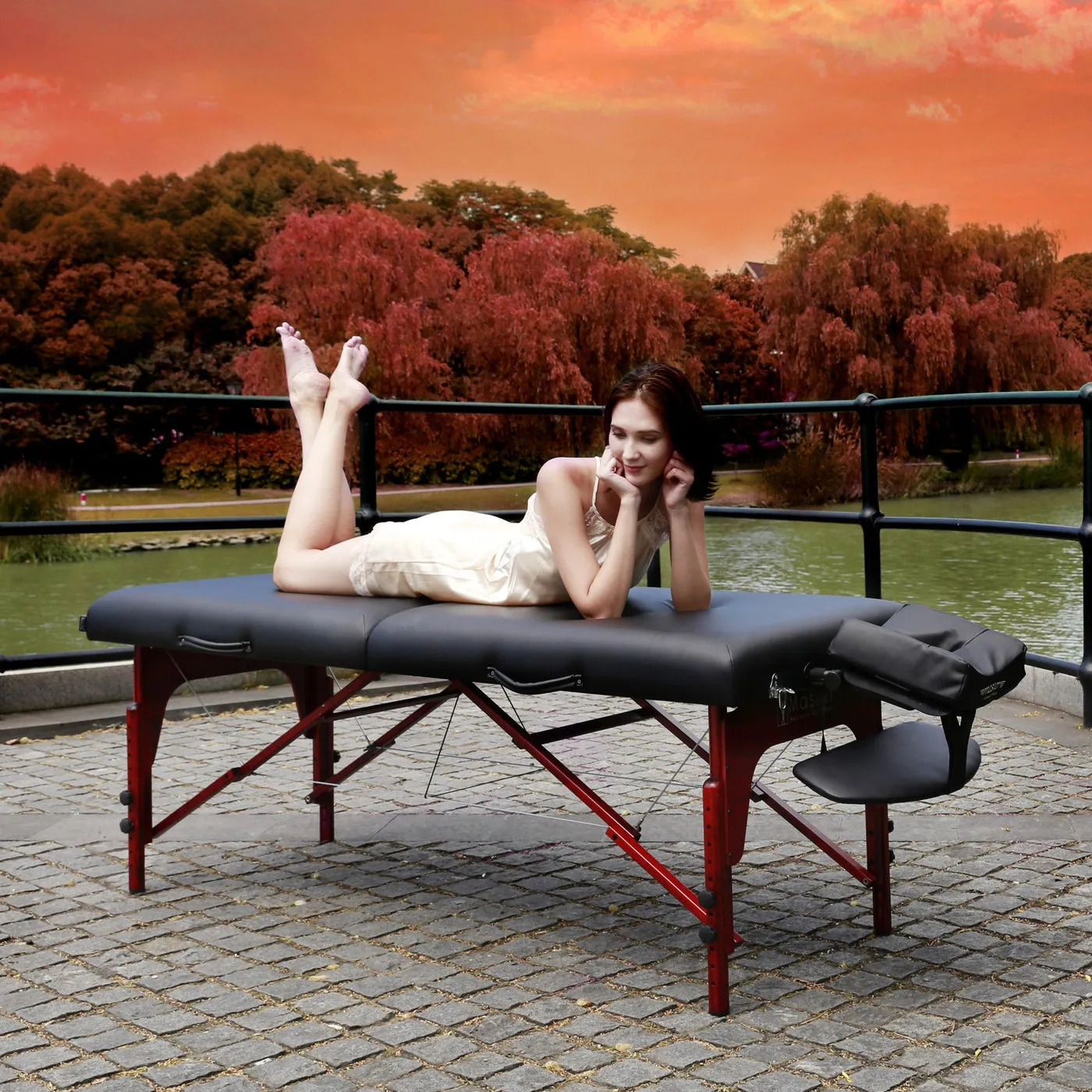 Master Massage 70cm Memory Foam Montclair Portable Massage Table Package with MEMORY FOAM, Shiatsu Cables, Reiki Panels!