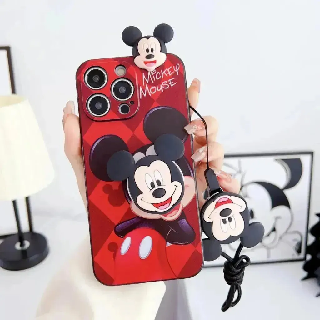 Mickey Minnie Cute Phone Case with Strap (For iPhones)