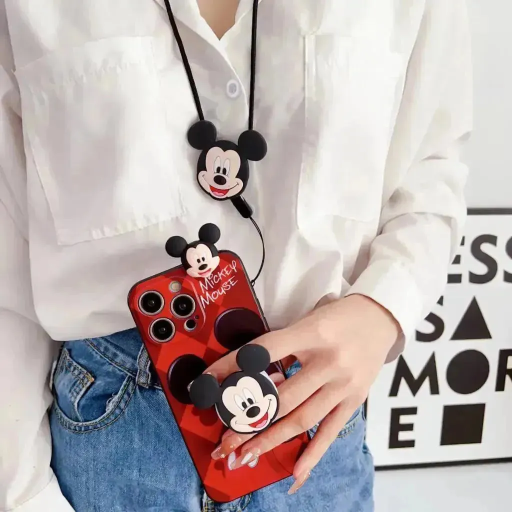 Mickey Minnie Cute Phone Case with Strap (For iPhones)