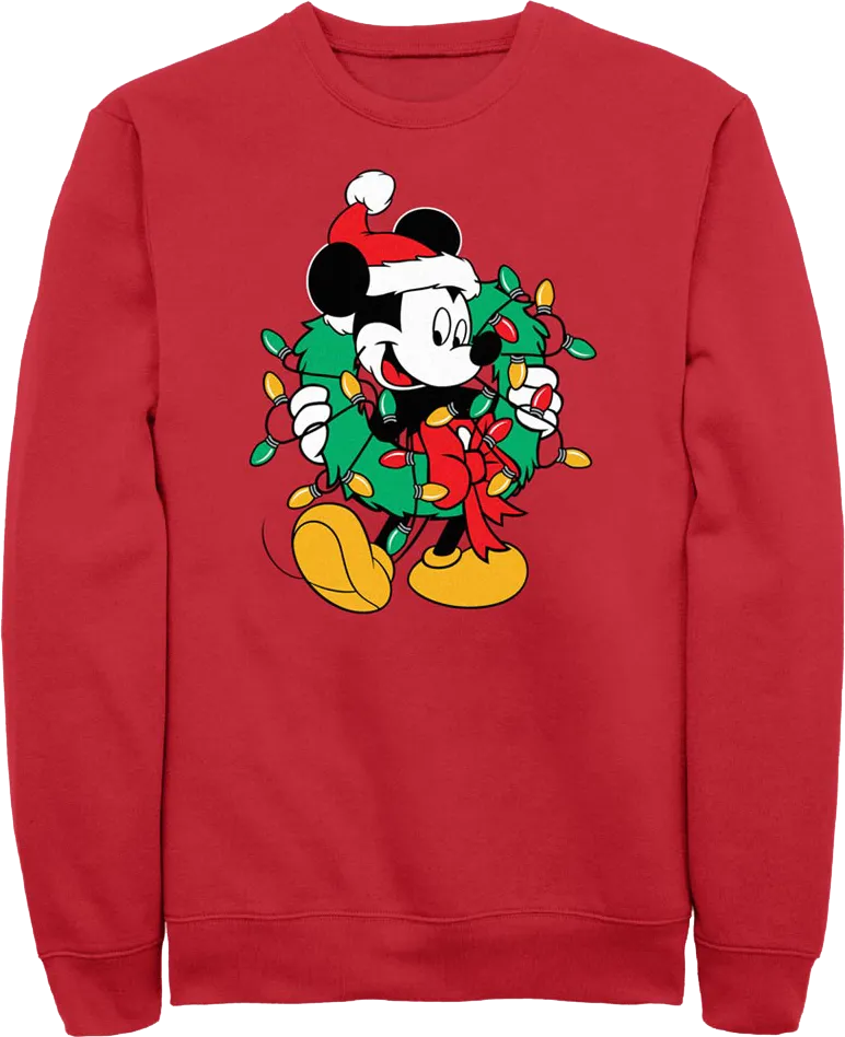 Mickey Mouse Christmas Wreath Disney Sweatshirt