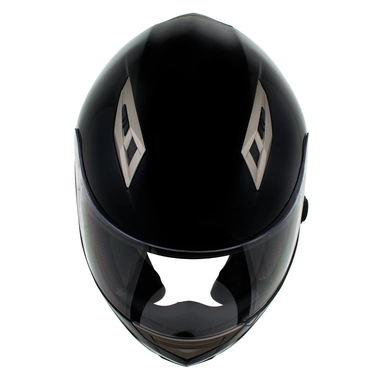 Milwaukee Helmets H510 Gloss Black 'Chit-Chat' Full Face Motorcycle Helmet w/ Intercom - Built-in Speaker and Microphone for Men / Women