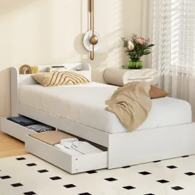 Multifunctional Single Bed Frame w/ USB & Storage - Artiss