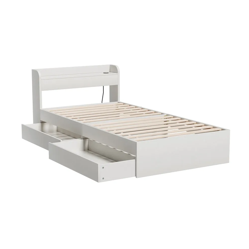 Multifunctional Single Bed Frame w/ USB & Storage - Artiss