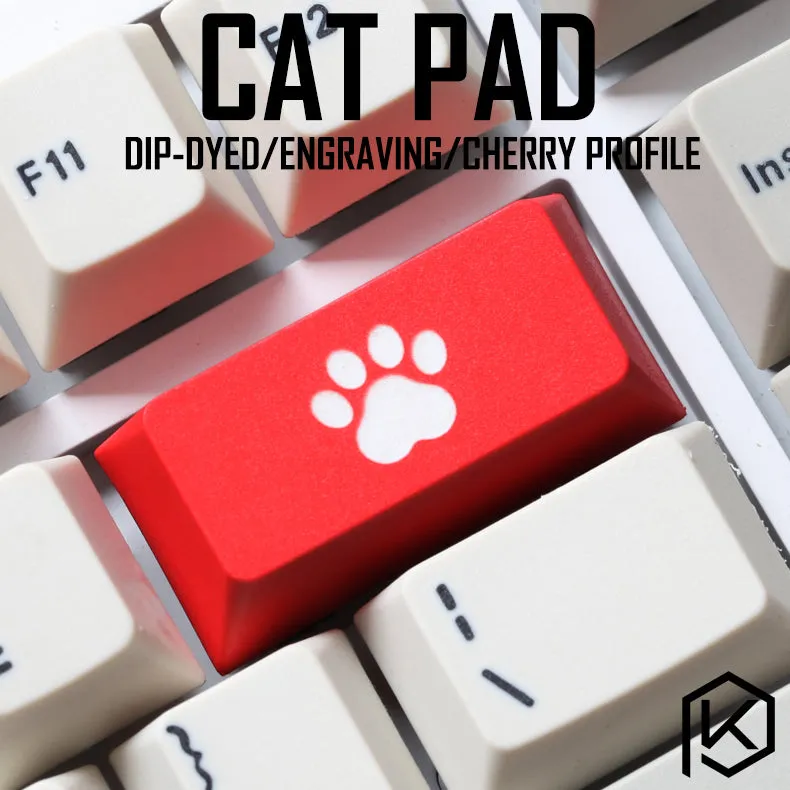 Novelty cherry profile dip dye sculpture pbt keycap for mechanical keyboard laser etched legend cat pad backspace black red blue