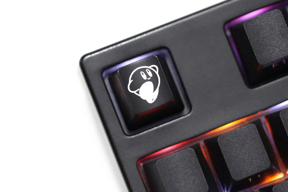 Novelty Shine Through Keycaps ABS Etched Kirby black red custom mechanical keyboard esc r4