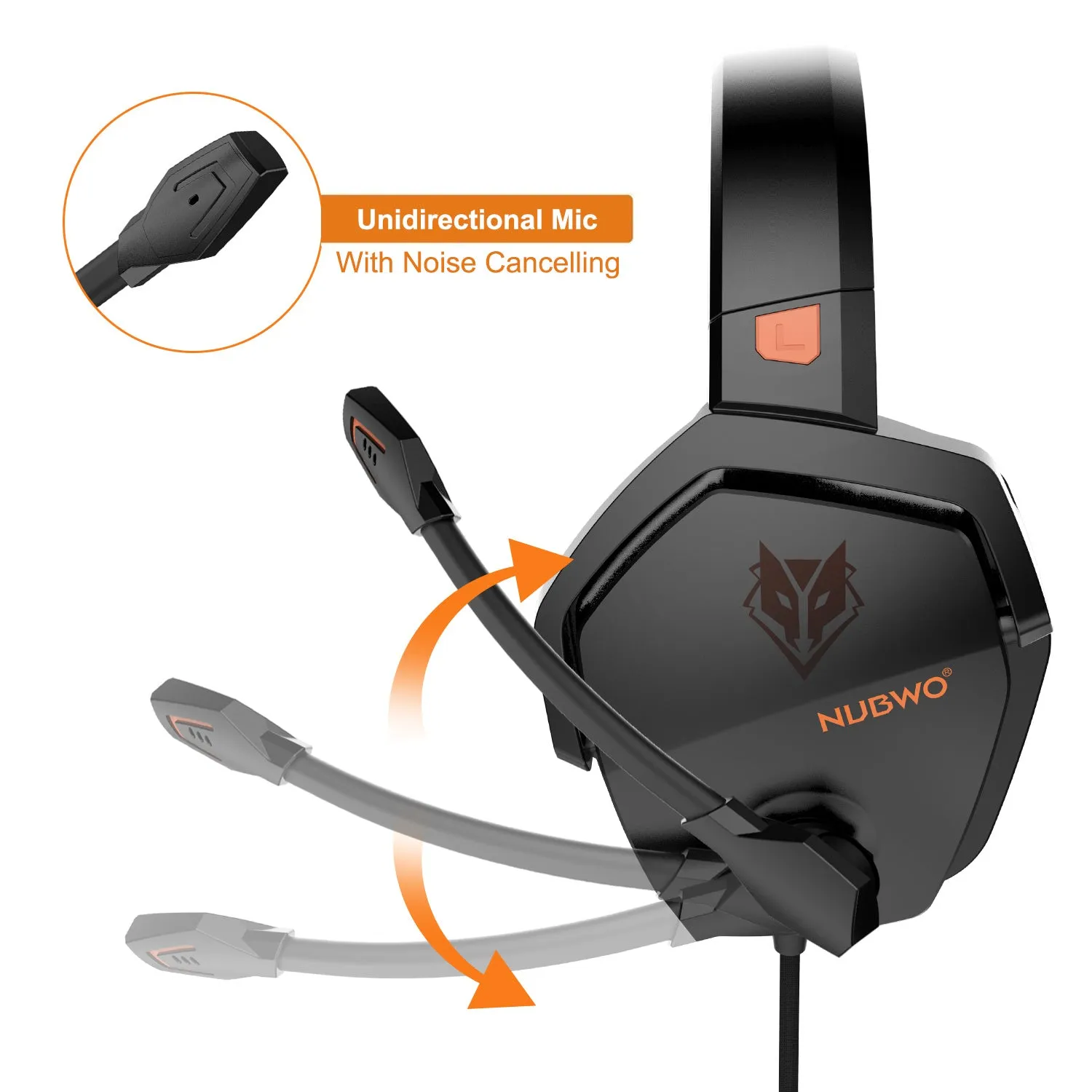 NUBWO N16D Noise Cancelling Xbox Wired Gaming Headset Black