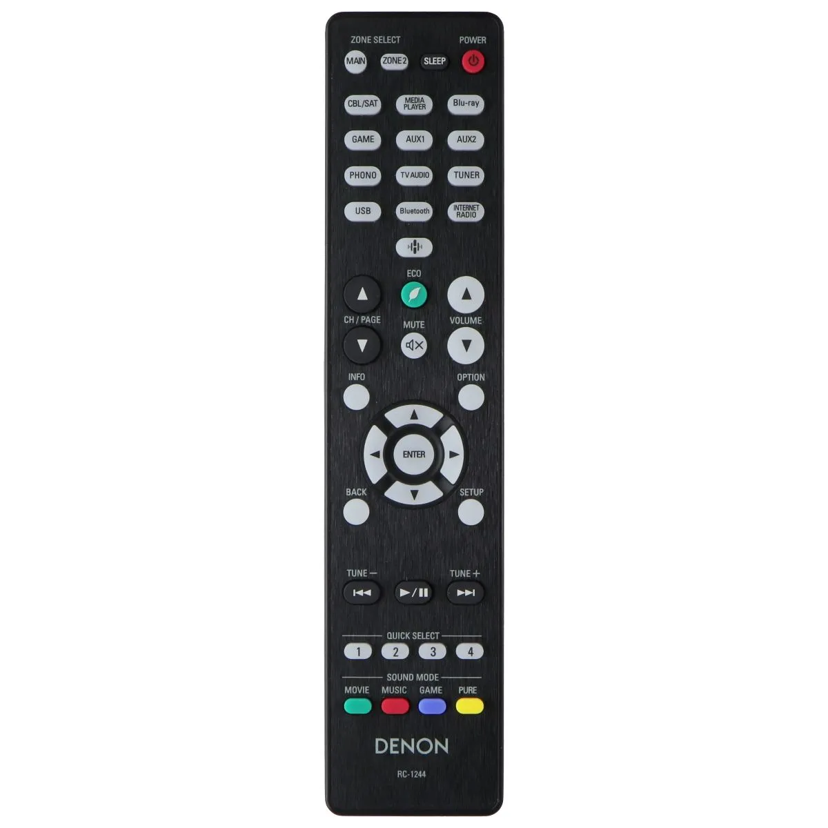 OEM Denon Remote Control (RC-1244) - Black