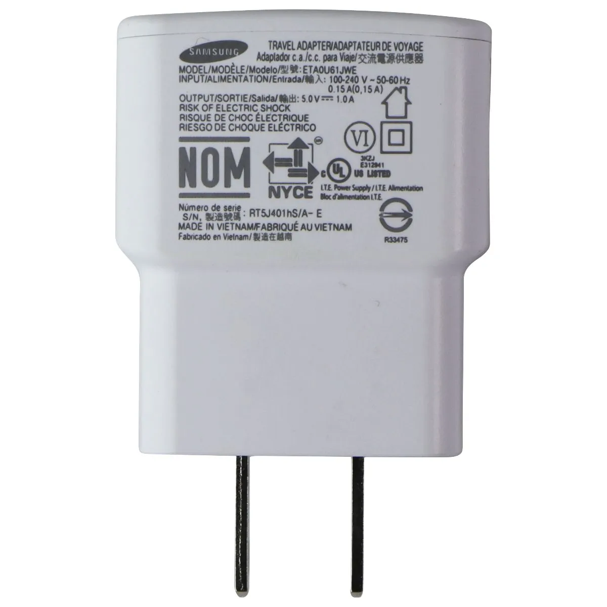 OEM Genuine Replacement Charger SAMSUNG	ETAOU61JWE