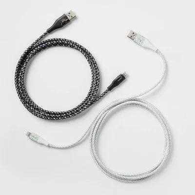 Open Box - 6' USB-A 2pk Braided Cable - heyday Marble/Terrazzo