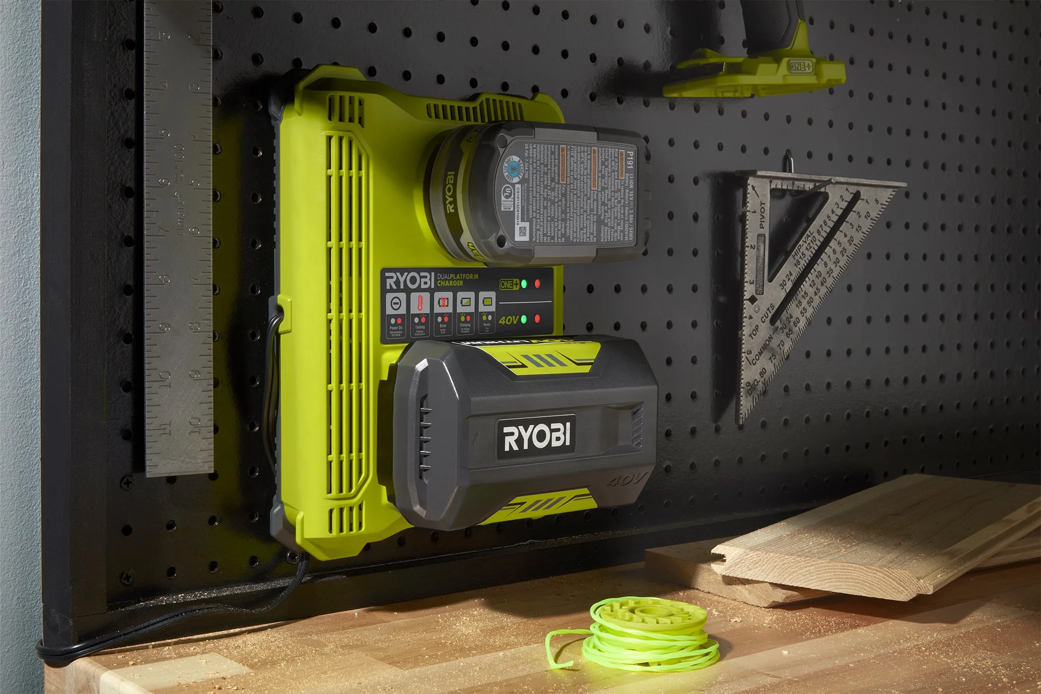 Open Box -  RYOBI ONE  Lithium-Ion Dual Platform Charger for 18-V ONE  and 40-Volt Batteries