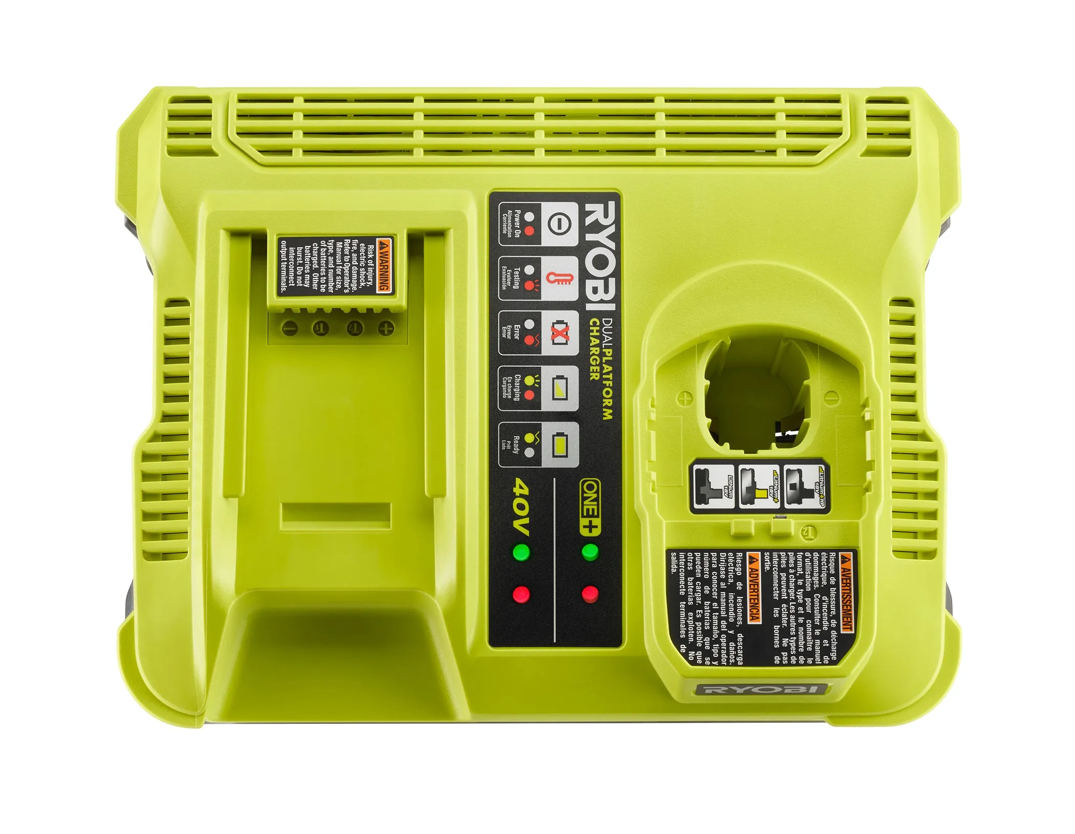 Open Box -  RYOBI ONE  Lithium-Ion Dual Platform Charger for 18-V ONE  and 40-Volt Batteries