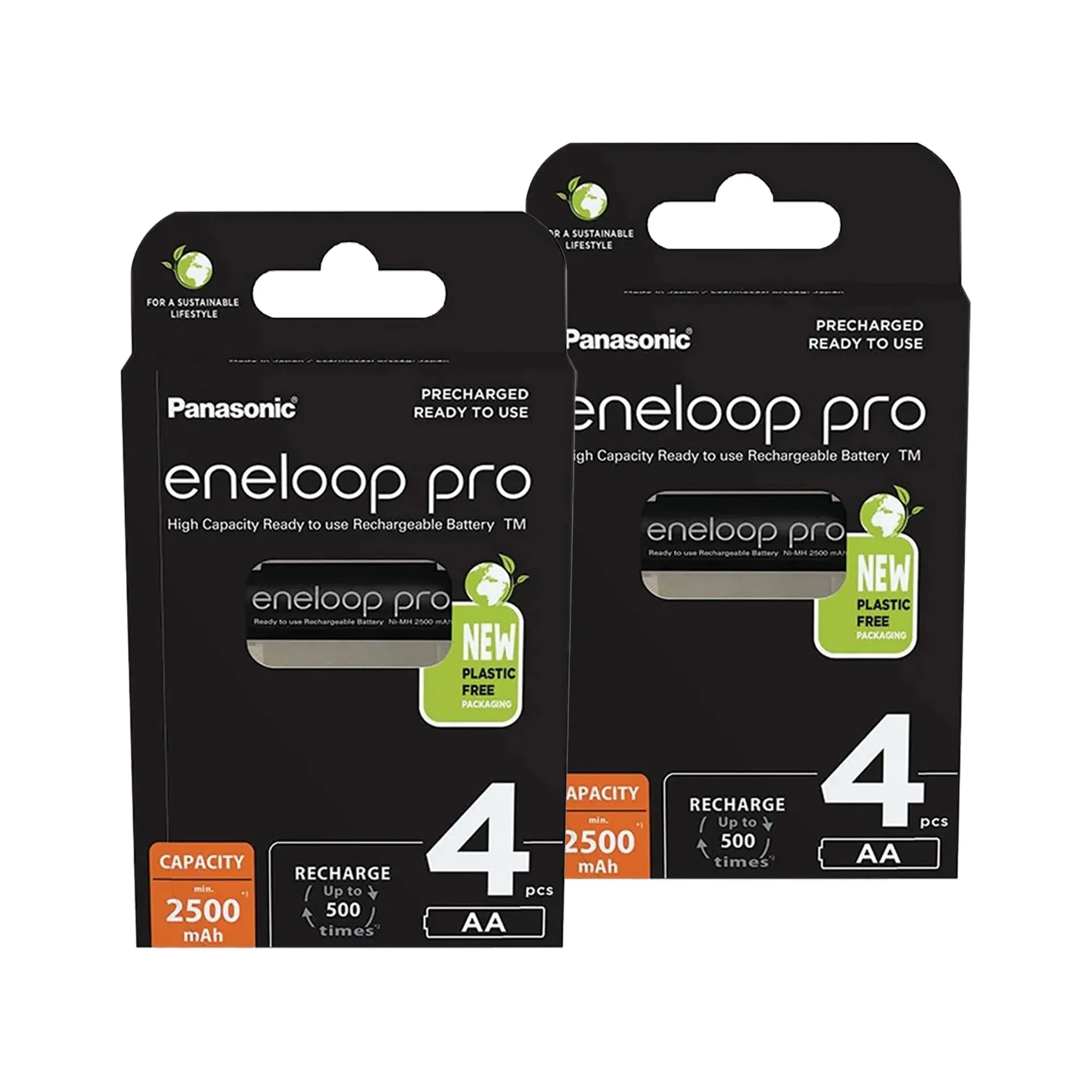 Panasonic ENELOOP PRO 1.2V 2500mAh Ni-Mh Rechargeable AA Batteries - Pack of 8