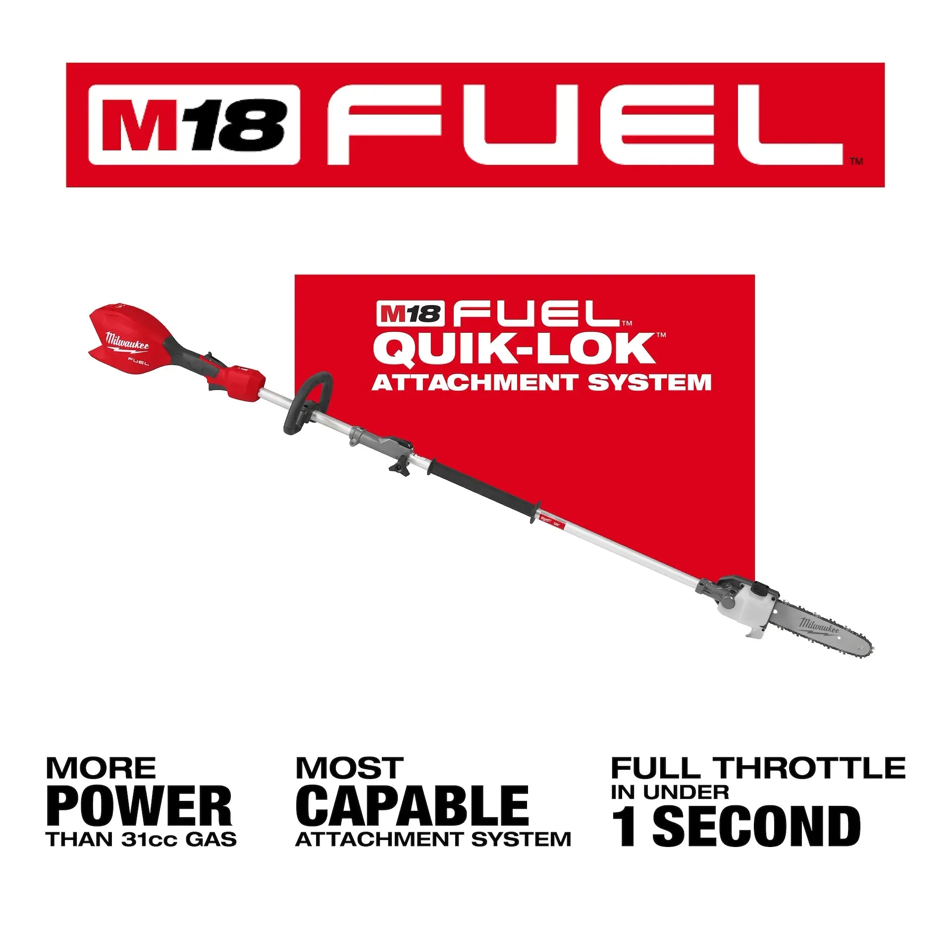 Pole Saw - Milwaukee M18 FUEL™ Pole Saw w/ QUIK-LOK™, 3016-20PS / 3016-21PS