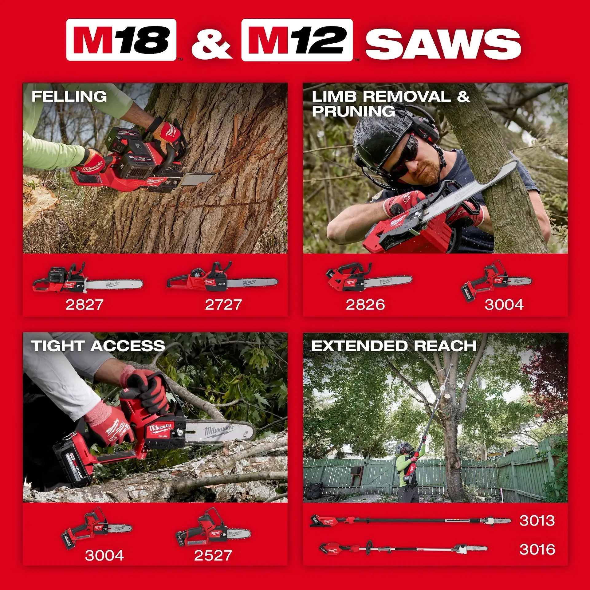 Pole Saw - Milwaukee M18 FUEL™ Pole Saw w/ QUIK-LOK™, 3016-20PS / 3016-21PS