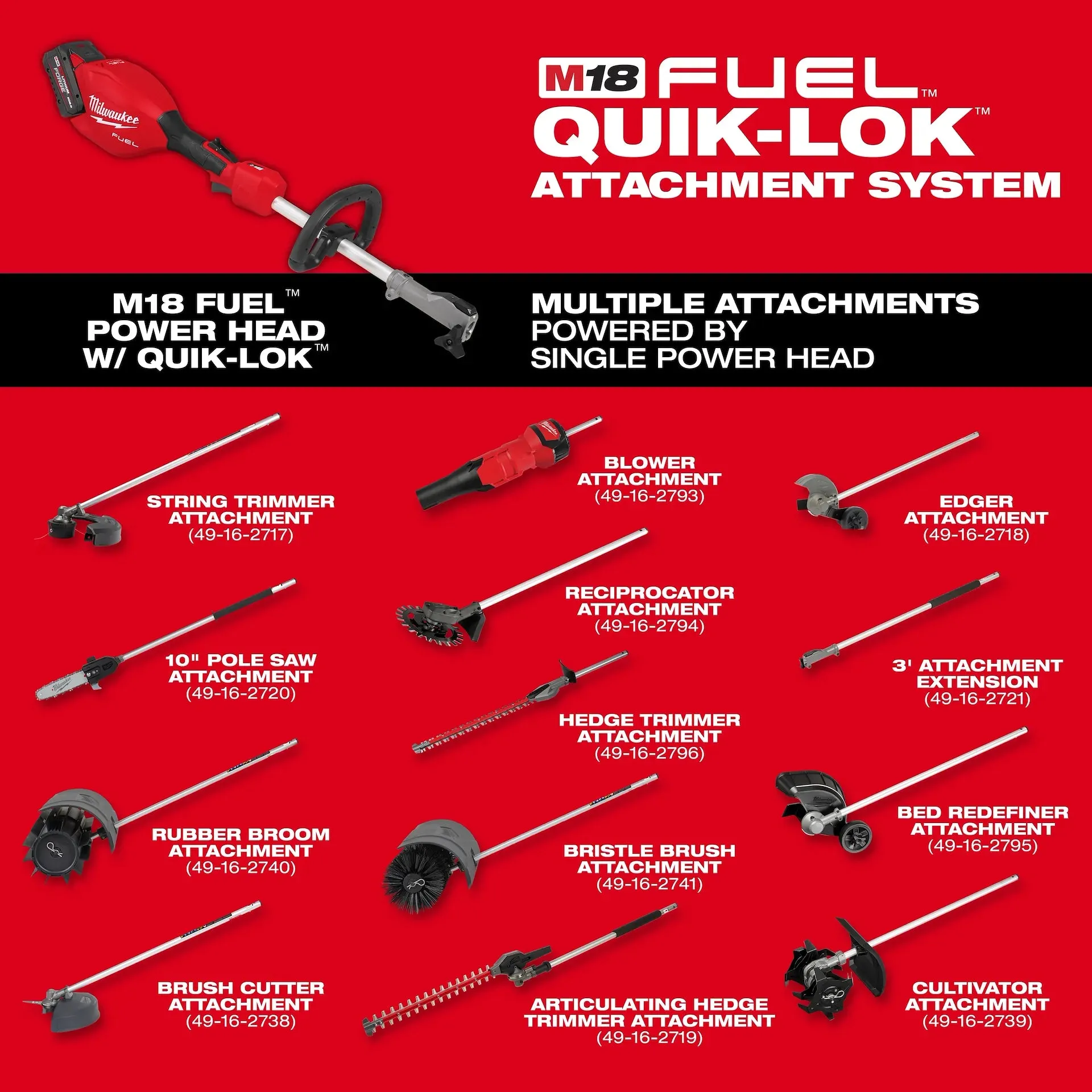 Pole Saw - Milwaukee M18 FUEL™ Pole Saw w/ QUIK-LOK™, 3016-20PS / 3016-21PS