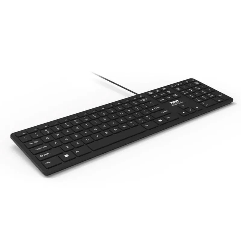 Port Office Executive Low Profile 109Key Wired Keyboard - Black