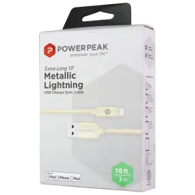 PowerPeak 10-Ft Braided USB Cable for iPhones - Gold