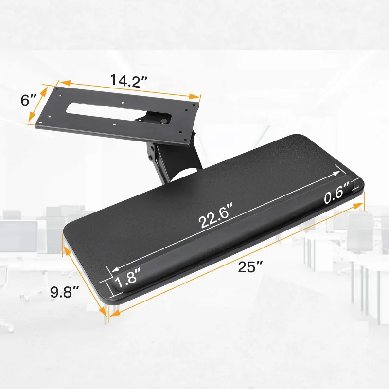 Premium Adjustable Under Desk Clamp On Keyboard Drawer Tray