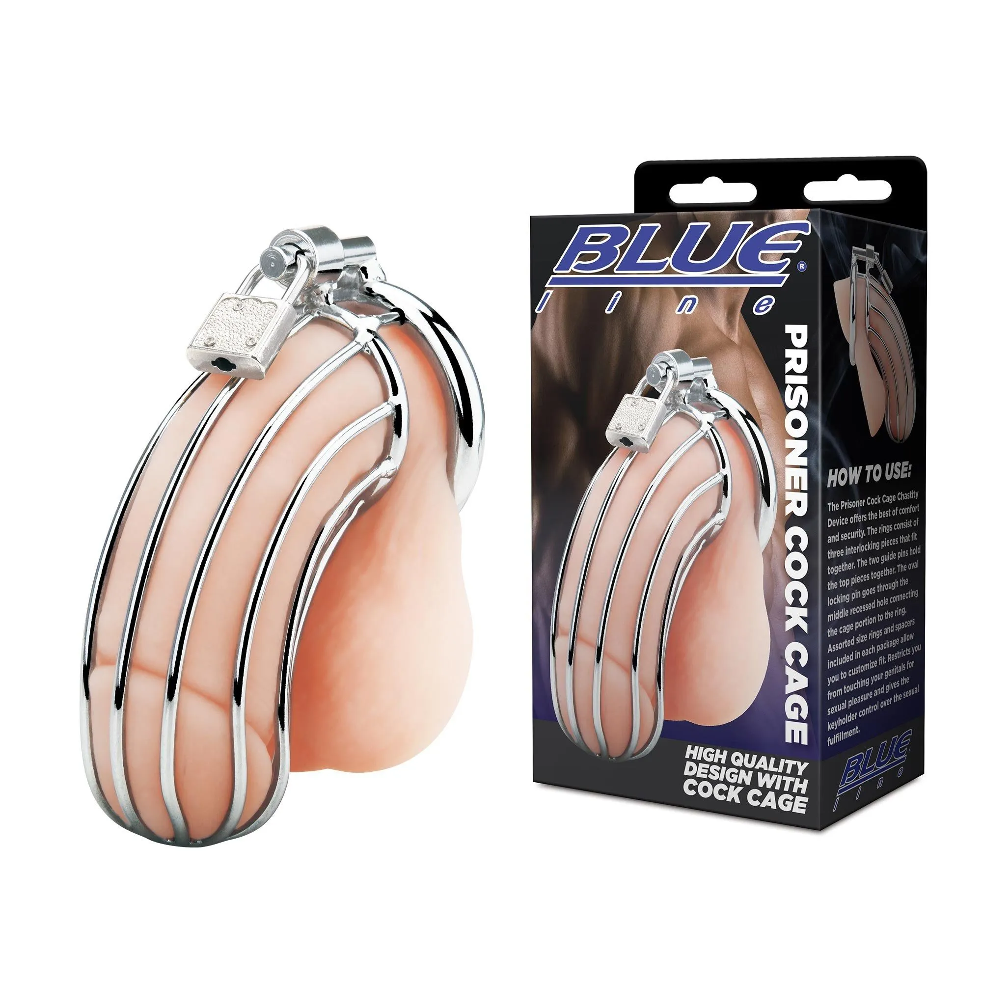 Prisoner Chastity Cock Cage with Lock (Stainless Steel)