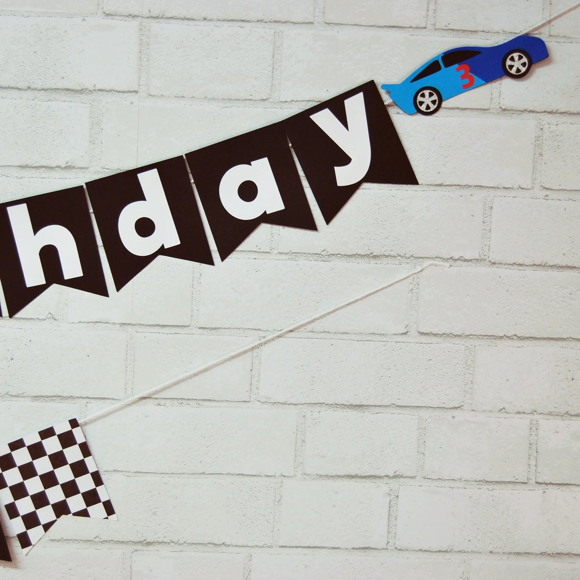 Race Car Birthday Banner