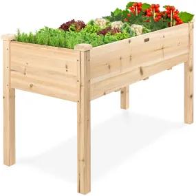 Raised Garden Bed Elevated Wood Garden Planter Stand of 48x24x30in