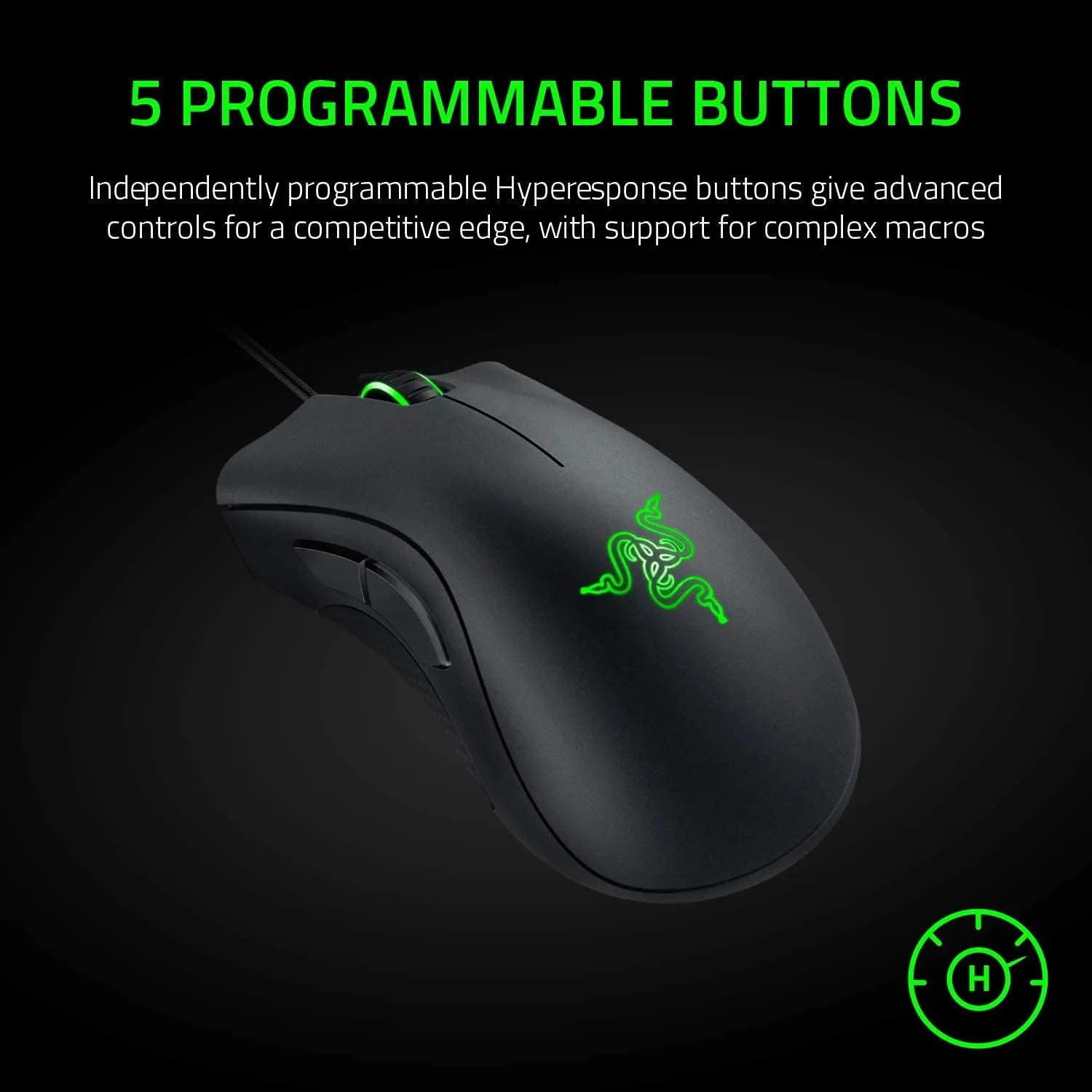 Razer Deathadder Essential 2021 Wired Gaming Mouse | 6400 DPI Optical | Ergonomic | 5 Programmable Buttons | Right-Handed (RZ01-03850100-R3M1)