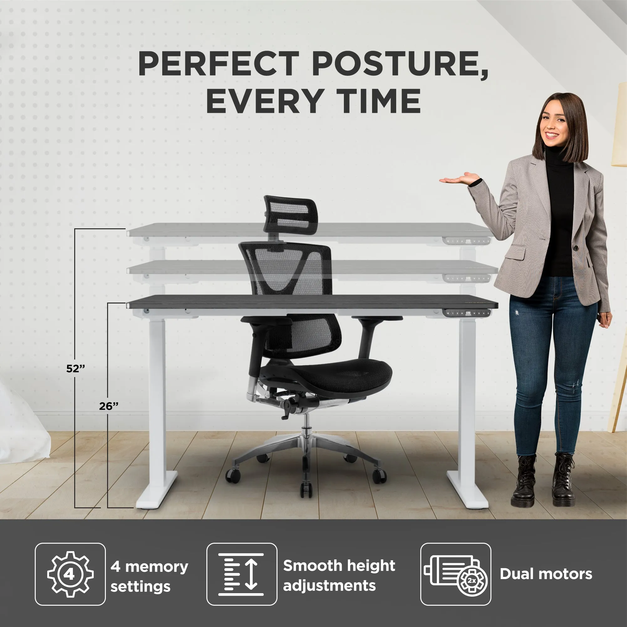 Rise Up - electric adjustable height standing desk