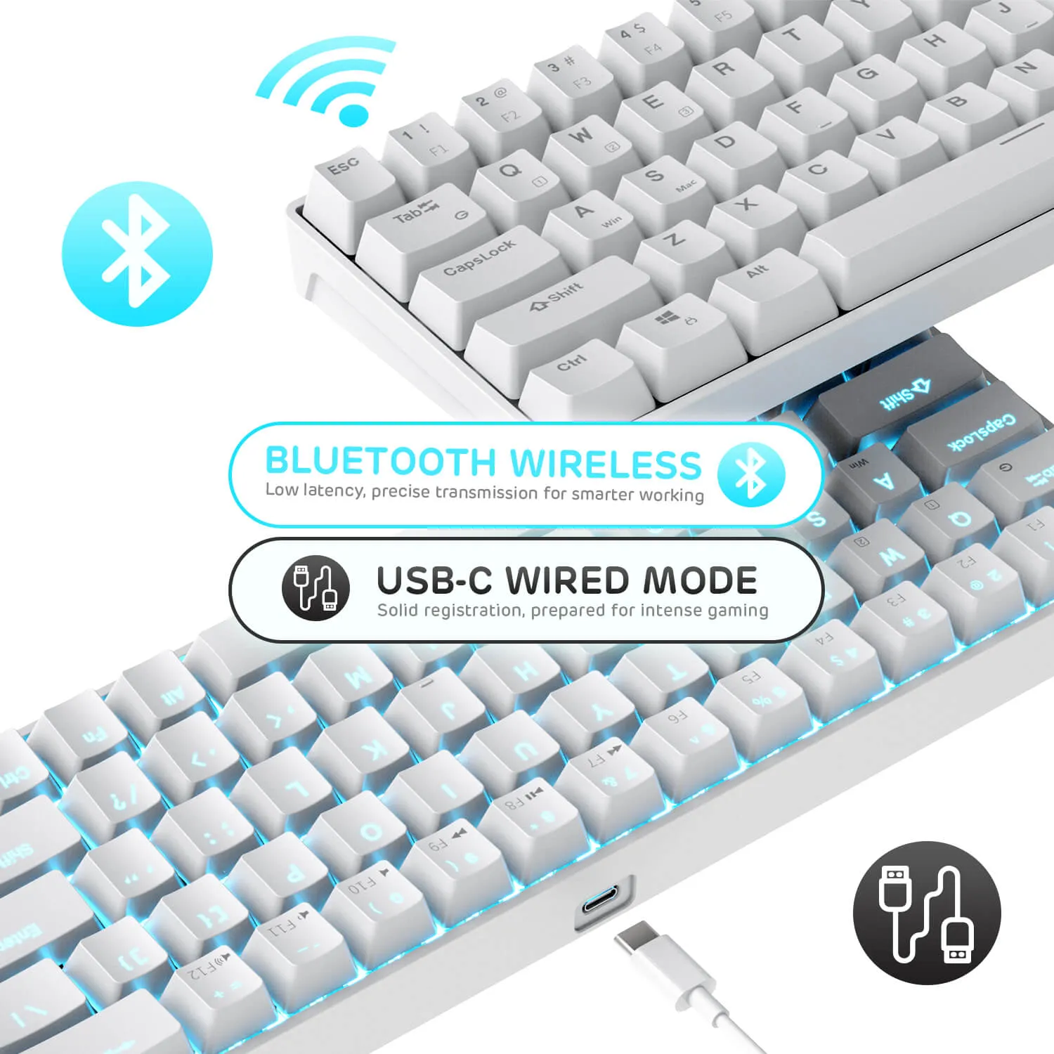 RK68 65% Wireless Mechanical Keyboard (Single Color Backlit)