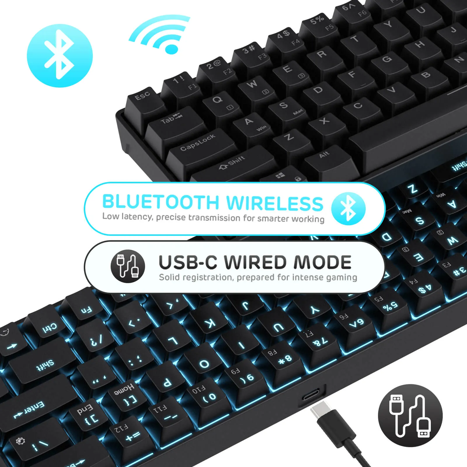 RK68 65% Wireless Mechanical Keyboard (Single Color Backlit)