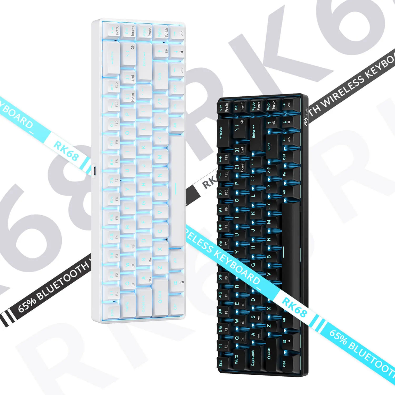 RK68 65% Wireless Mechanical Keyboard (Single Color Backlit)