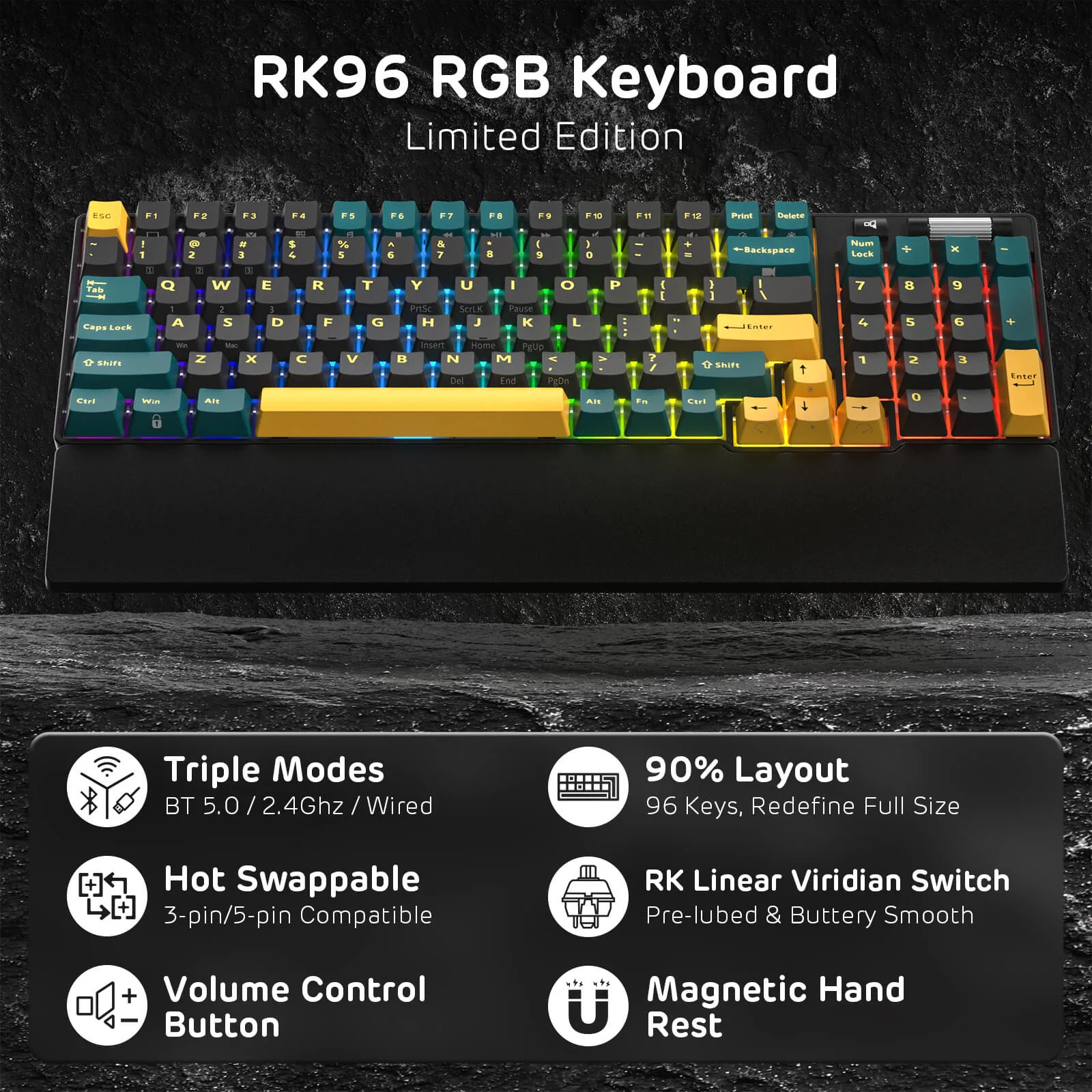 RK96 Wireless Hot-Swappable RGB Keyboard