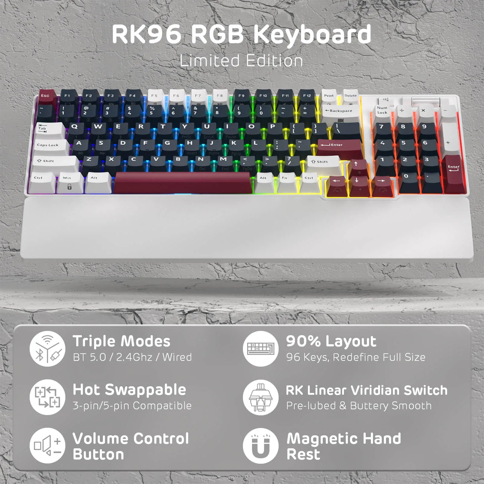 RK96 Wireless Hot-Swappable RGB Keyboard