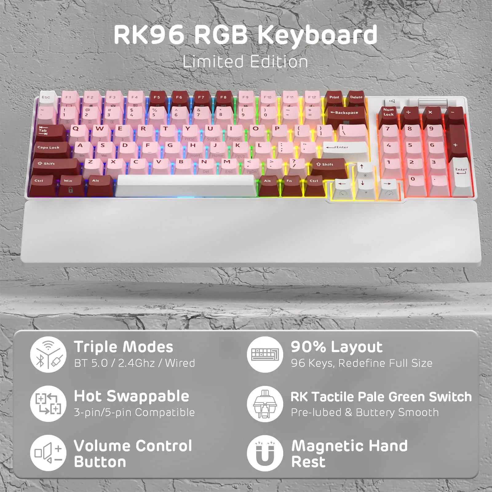 RK96 Wireless Hot-Swappable RGB Keyboard