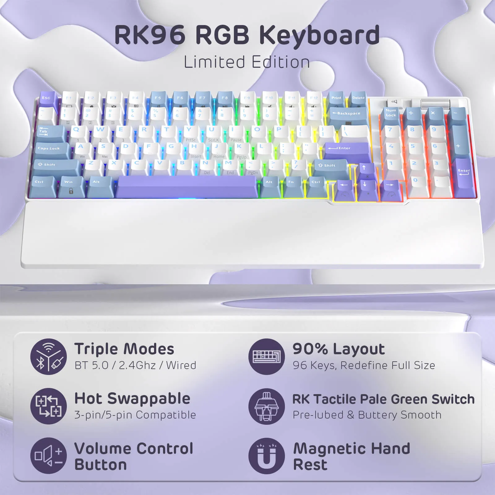 RK96 Wireless Hot-Swappable RGB Keyboard