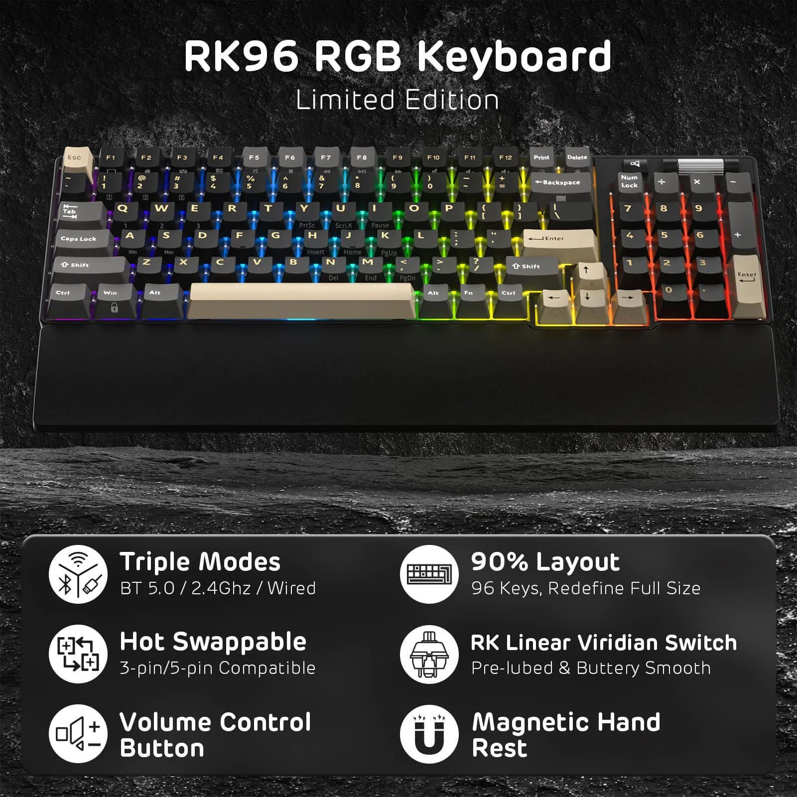 RK96 Wireless Hot-Swappable RGB Keyboard