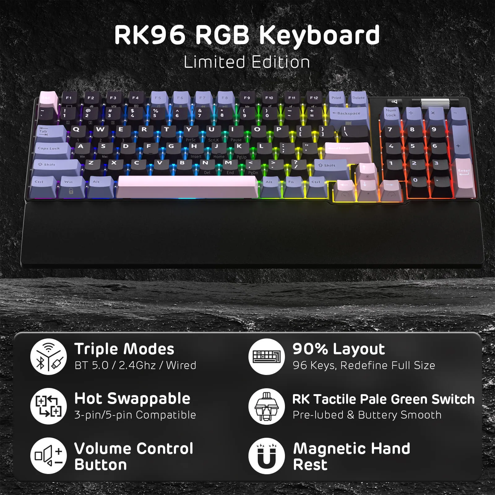 RK96 Wireless Hot-Swappable RGB Keyboard