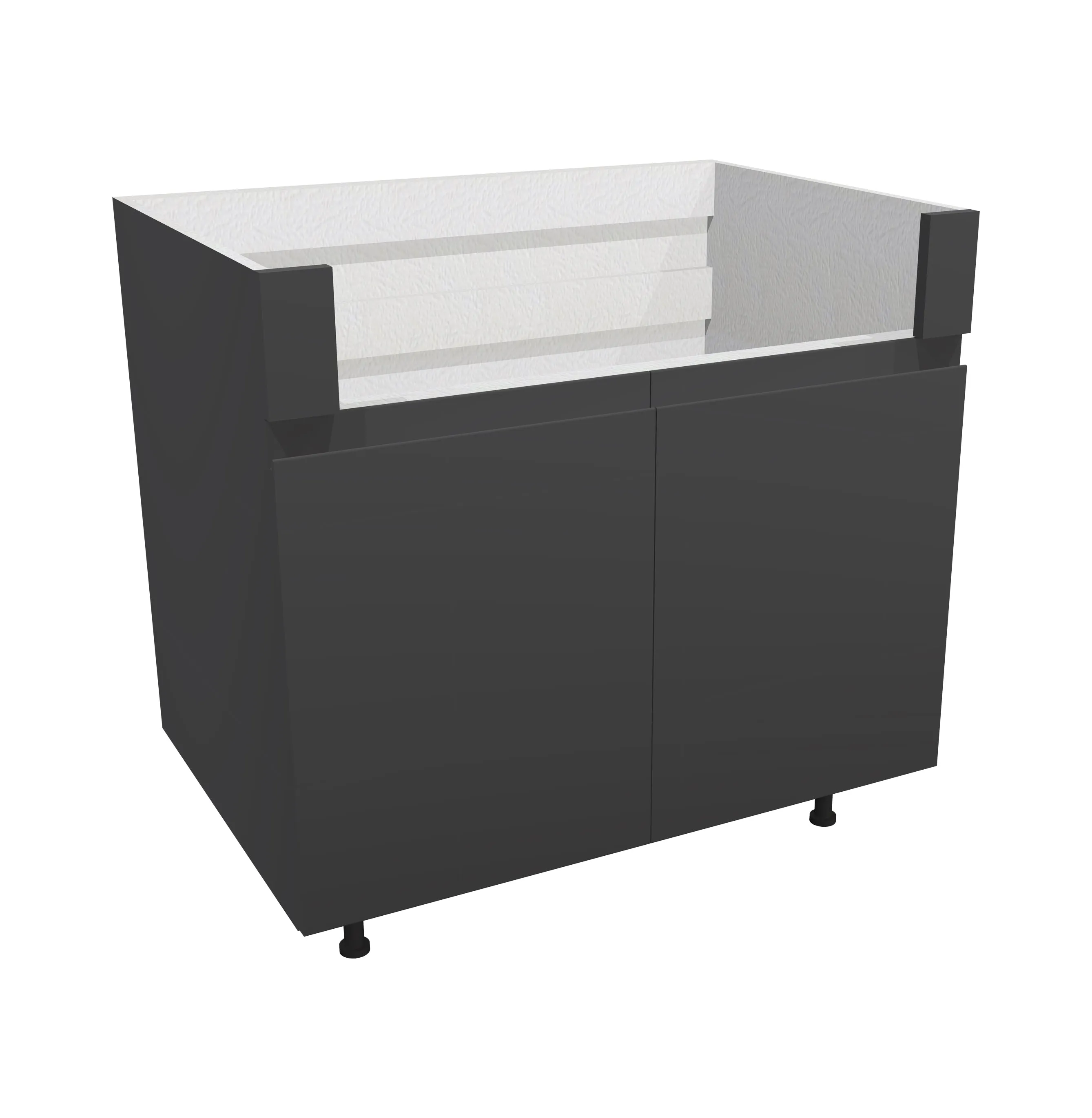 RTA - Lacquer Grey - Farm Sink Base Cabinet | 33"W x 30"H x 23.8"D