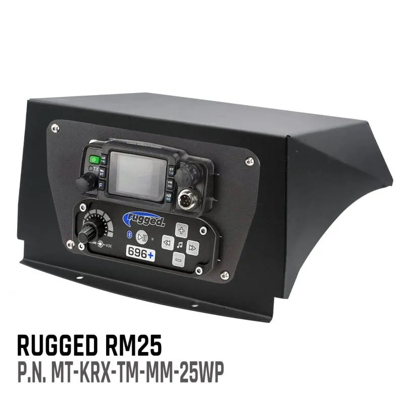 Rugged Radios Kawasaki KRX Multi-Mount Kit - Top Mount - for Rugged Radios UTV Intercoms and Radios - Motorola CM300D / Vertex 2200