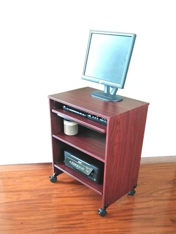 S2326 24" Compact Small Computer Desk with keyboard tray, sliding printer shelf & mouse tray. Small spaces, Home-Office.