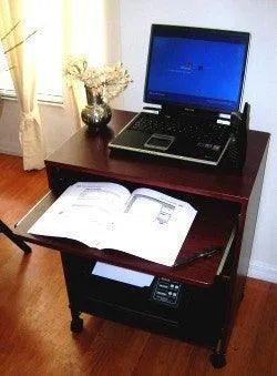 S2326 24" Compact Small Computer Desk with keyboard tray, sliding printer shelf & mouse tray. Small spaces, Home-Office.