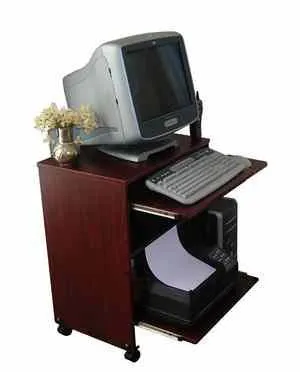 S2326 24" Compact Small Computer Desk with keyboard tray, sliding printer shelf & mouse tray. Small spaces, Home-Office.